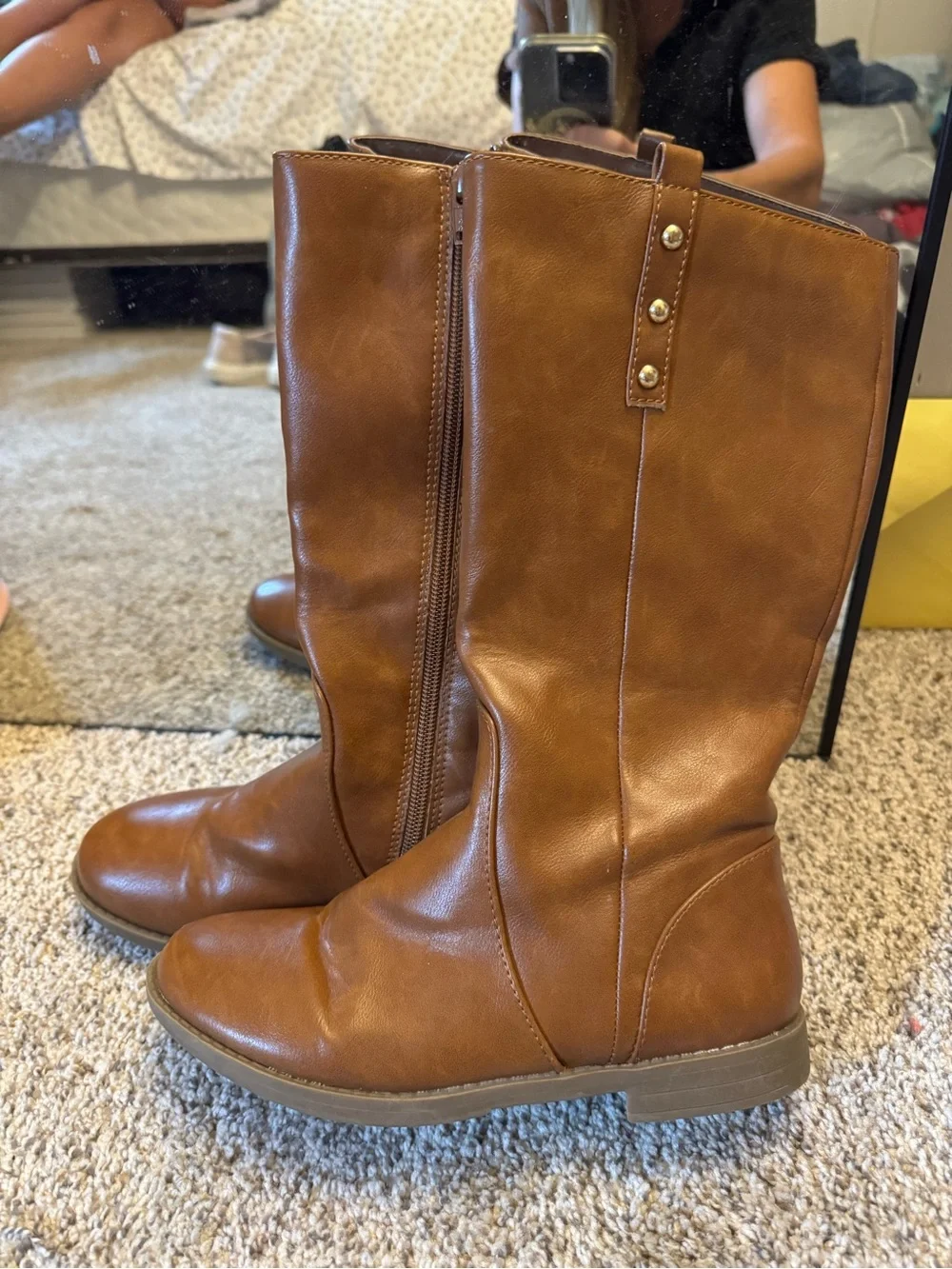 Classic Brown Mid-Calf Girl's Boots